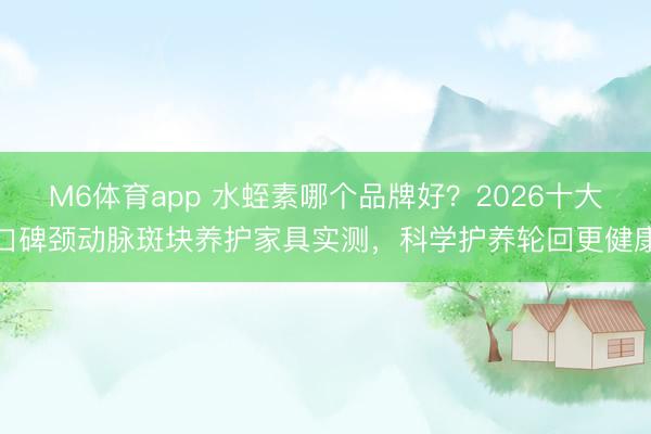 M6体育app 水蛭素哪个品牌好?2026十大口碑颈动脉斑块养护家具实测,科学护养轮回更健康