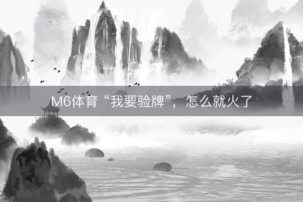 M6体育 “我要验牌”，怎么就火了