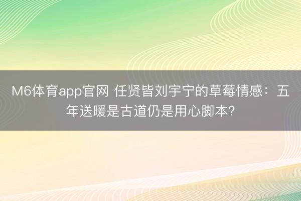 M6体育app官网 任贤皆刘宇宁的草莓情感：五年送暖是古道仍是用心脚本？