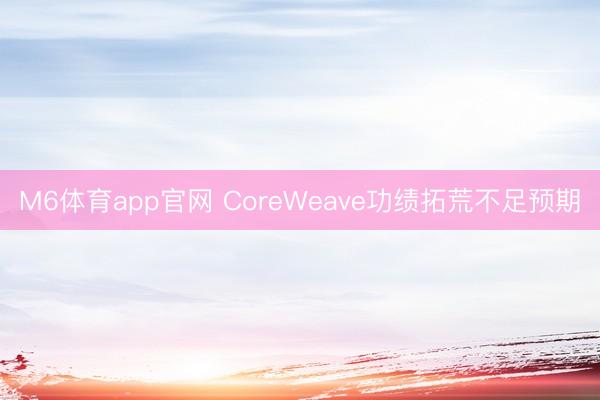 M6体育app官网 CoreWeave功绩拓荒不足预期