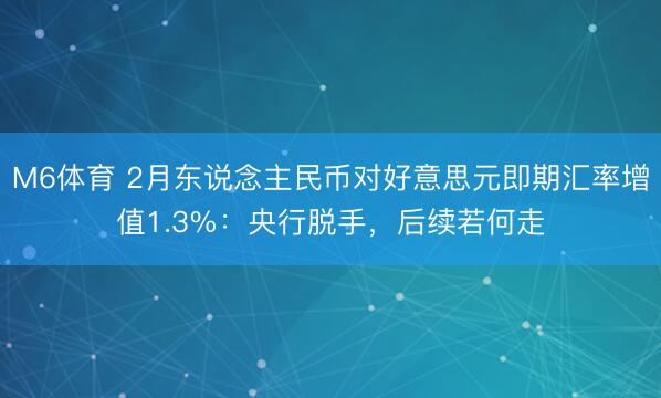 M6体育 2月东说念主民币对好意思元即期汇率增值1.3%：央行脱手，后续若何走
