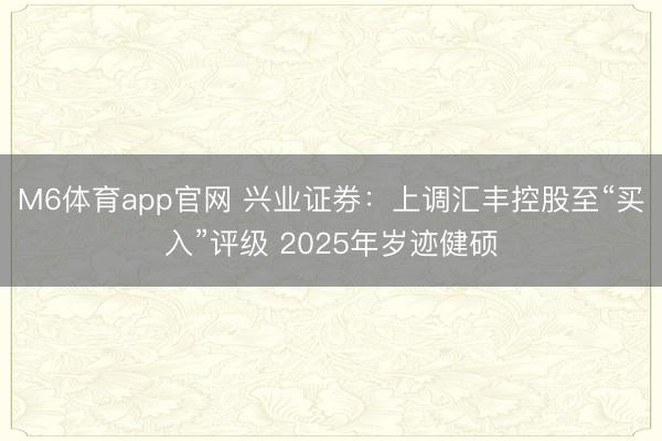M6体育app官网 兴业证券：上调汇丰控股至“买入”评级 2025年岁迹健硕