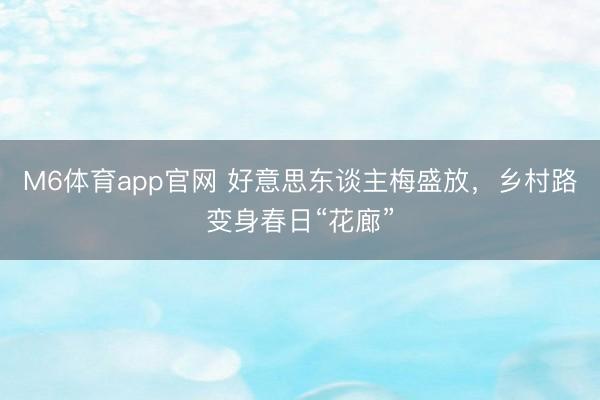 M6体育app官网 好意思东谈主梅盛放,乡村路变身春日“花廊”