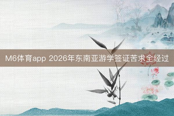 M6体育app 2026年东南亚游学签证苦求全经过