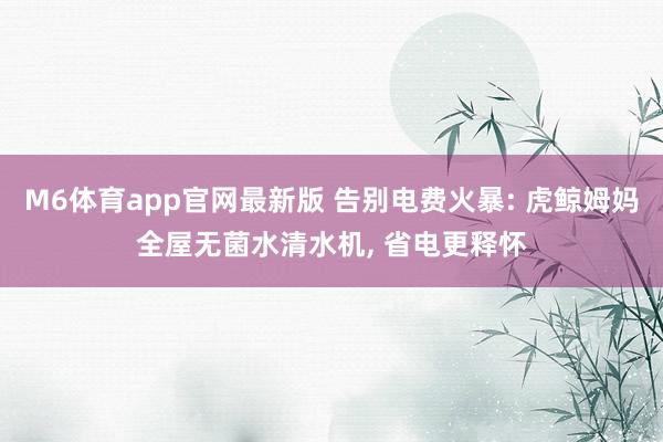 M6体育app官网最新版 告别电费火暴: 虎鲸姆妈全屋无菌水清水机, 省电更释怀