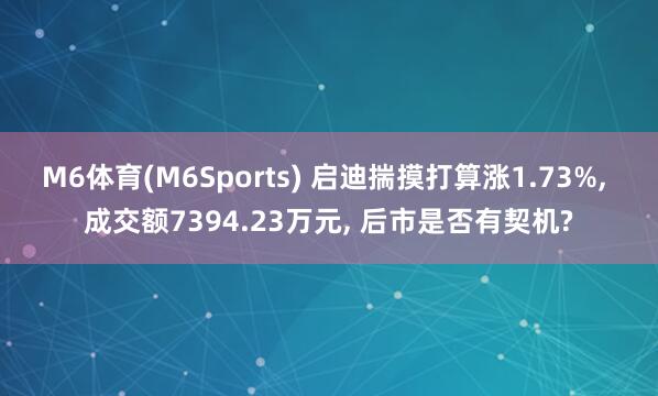 M6体育(M6Sports) 启迪揣摸打算涨1.73%, 成交额7394.23万元, 后市是否有契机?