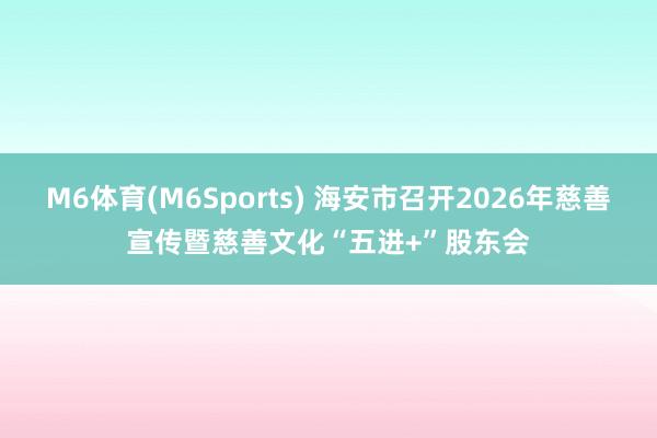 M6体育(M6Sports) 海安市召开2026年慈善宣传暨慈善文化“五进+”股东会