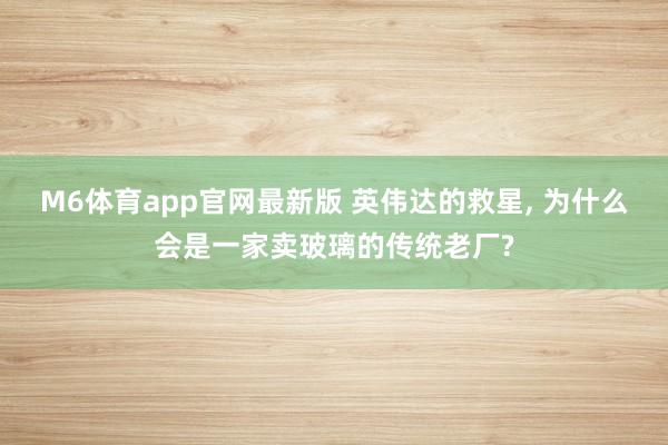 M6体育app官网最新版 英伟达的救星， 为什么会是一家卖玻璃的传统老厂?