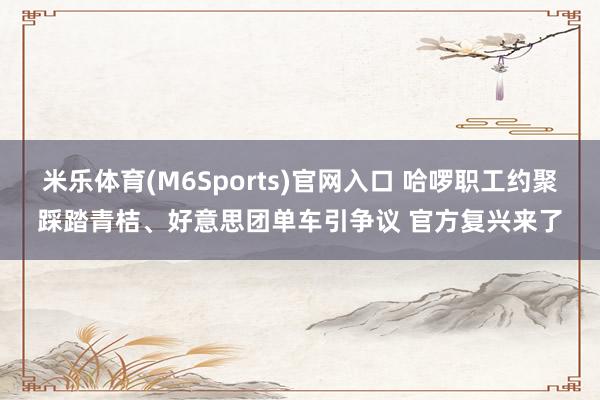 米乐体育(M6Sports)官网入口 哈啰职工约聚踩踏青桔、好意思团单车引争议 官方复兴来了
