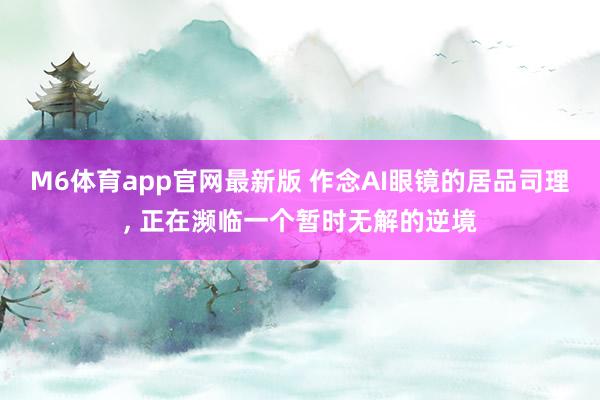 M6体育app官网最新版 作念AI眼镜的居品司理， 正在濒临一个暂时无解的逆境