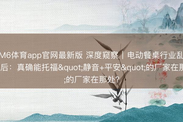 M6体育app官网最新版 深度窥察｜电动餐桌行业乱象背后：真确能托福"静音+平安"的厂家在那处？