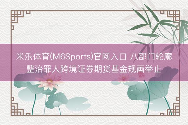 米乐体育(M6Sports)官网入口 八部门轮廓整治罪人跨境证券期货基金规画举止