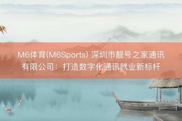 M6体育(M6Sports) 深圳市靓号之家通讯有限公司：打造数字化通讯就业新标杆