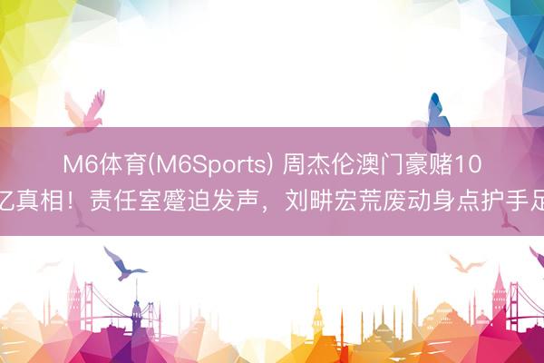 M6体育(M6Sports) 周杰伦澳门豪赌10亿真相！责任室蹙迫发声，刘畊宏荒废动身点护手足