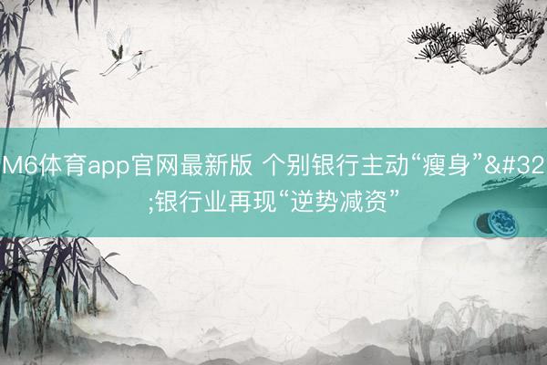 M6体育app官网最新版 个别银行主动“瘦身” 银行业再现“逆势减资”