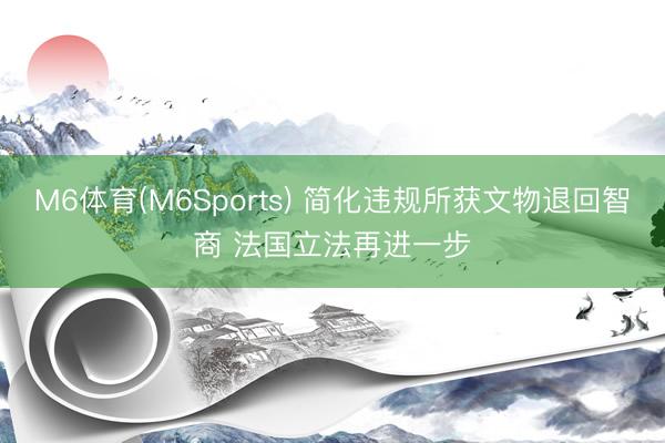 M6体育(M6Sports) 简化违规所获文物退回智商 法国立法再进一步