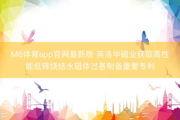 M6体育app官网最新版 英洛华磁业获取高性能低镓烧结永磁体过甚制备重要专利